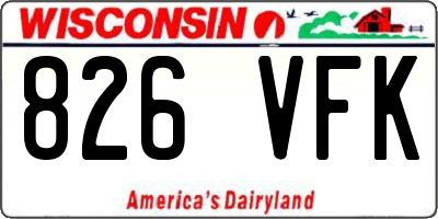 WI license plate 826VFK