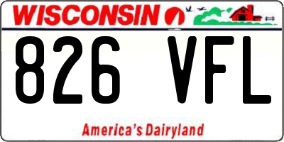 WI license plate 826VFL