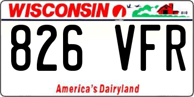 WI license plate 826VFR