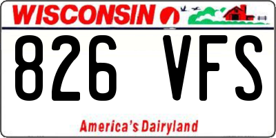 WI license plate 826VFS