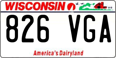 WI license plate 826VGA