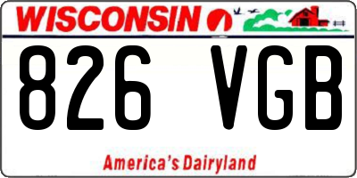 WI license plate 826VGB