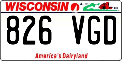 WI license plate 826VGD