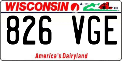 WI license plate 826VGE