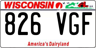 WI license plate 826VGF