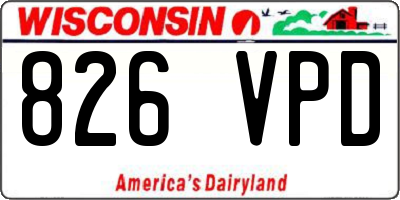 WI license plate 826VPD