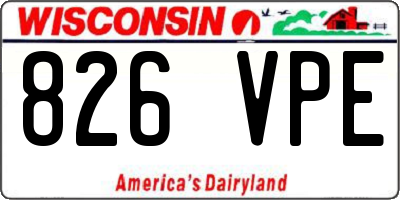 WI license plate 826VPE