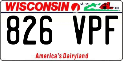 WI license plate 826VPF