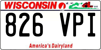 WI license plate 826VPI