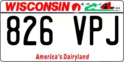 WI license plate 826VPJ