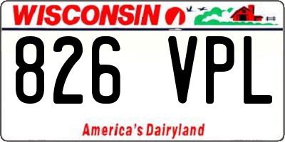 WI license plate 826VPL