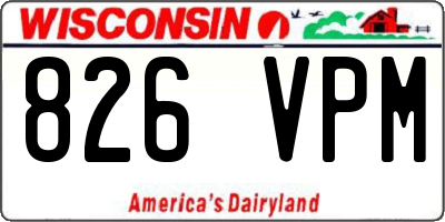 WI license plate 826VPM