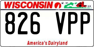 WI license plate 826VPP