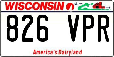 WI license plate 826VPR