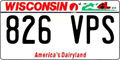 WI license plate 826VPS