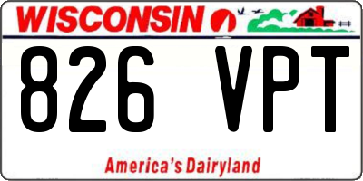 WI license plate 826VPT