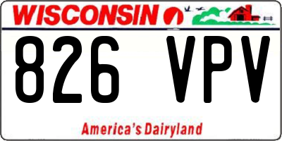 WI license plate 826VPV