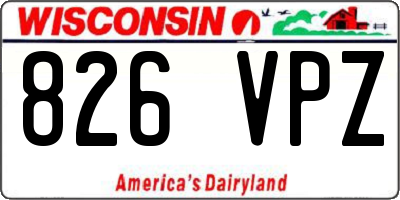 WI license plate 826VPZ