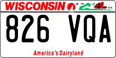 WI license plate 826VQA