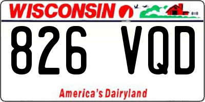 WI license plate 826VQD