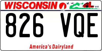 WI license plate 826VQE