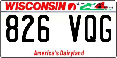 WI license plate 826VQG