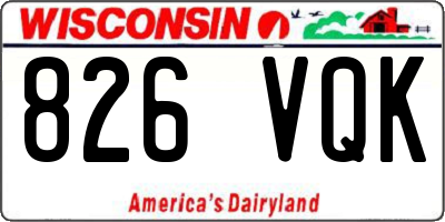 WI license plate 826VQK