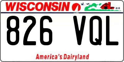 WI license plate 826VQL