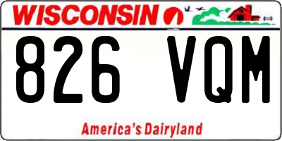 WI license plate 826VQM