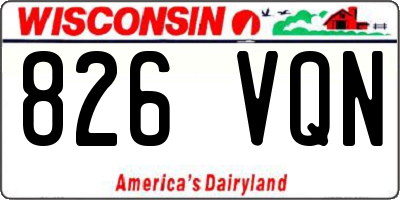 WI license plate 826VQN