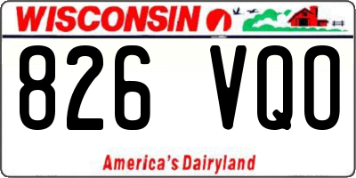 WI license plate 826VQO