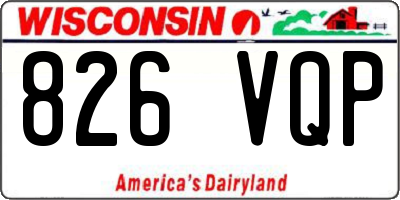 WI license plate 826VQP