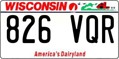 WI license plate 826VQR