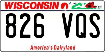 WI license plate 826VQS