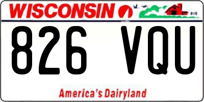 WI license plate 826VQU