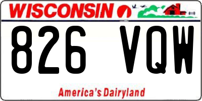 WI license plate 826VQW