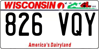 WI license plate 826VQY
