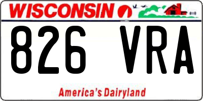 WI license plate 826VRA