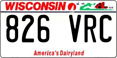 WI license plate 826VRC