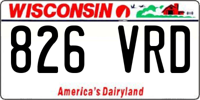 WI license plate 826VRD