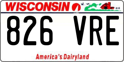 WI license plate 826VRE