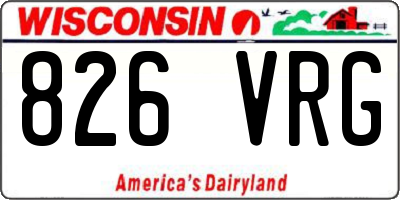 WI license plate 826VRG
