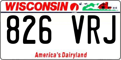 WI license plate 826VRJ