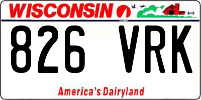 WI license plate 826VRK