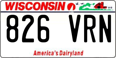 WI license plate 826VRN