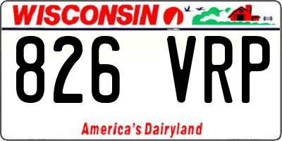 WI license plate 826VRP