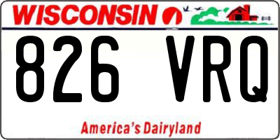 WI license plate 826VRQ