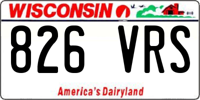 WI license plate 826VRS