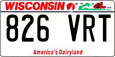 WI license plate 826VRT