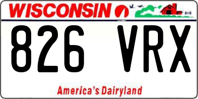WI license plate 826VRX